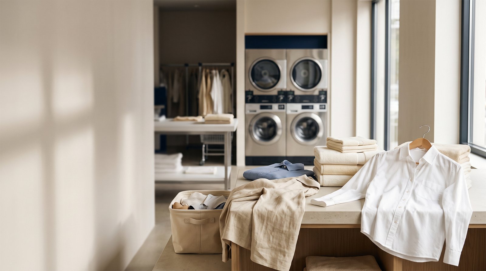 Freshly washed and folded laundry